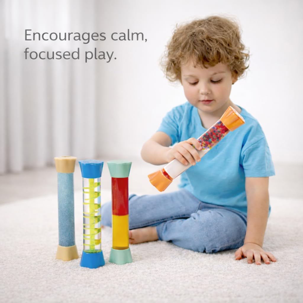 Sensory Tubes – Calm Down Corner Fidget Toys, Sensory Room & Speech Therapy Materials, Stress Relief Ball, Travel Toys, Quiet Sensory Bottles for Kids