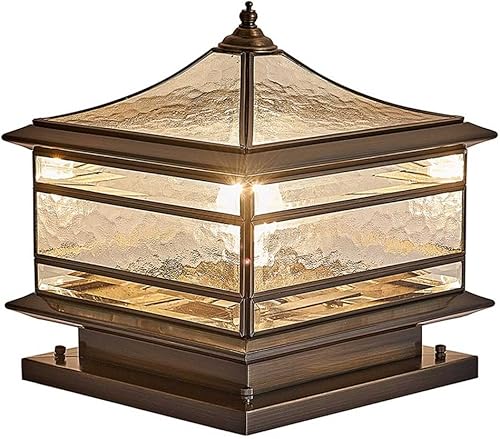 CSSYKV Luces de poste de cobre para exteriores impermeables luces de pilar para exteriores estilo europeo luces de poste de puerta luces de camino