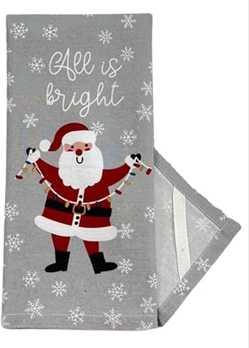 Miniatura 6 de Serafina Home Toallas de cocina navideñas navideñas tres toallas de cocina de tejido plano, One Believe, One Oh What Fun y One Santa All is Bright 3
