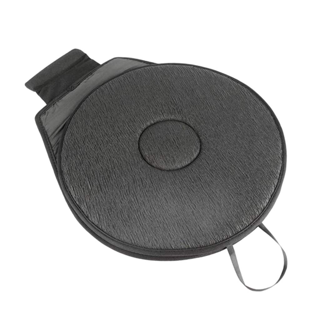Hellery Deluxe Swivel Seat Foam Cushion for Car Chair Mobility Aid 16.5" Diameter - Black, 42CM