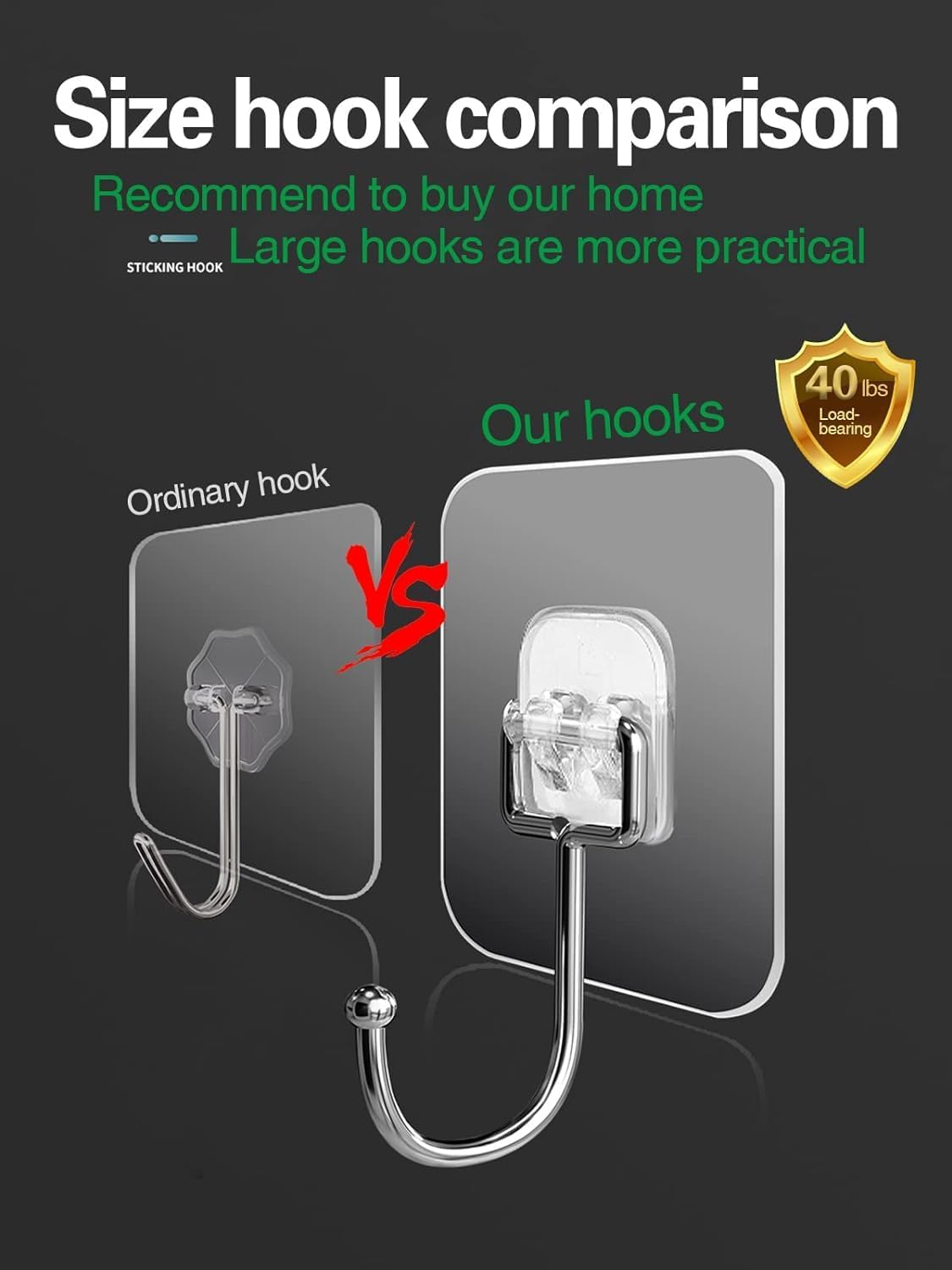 Boniry 10 Pcs Heavy Duty Adhesive Big Hooks Set - Hooks for wall Heavy Items for Bathroom, Kitchen, Home & Office | Sticky for wall Hook — Amazon image 4