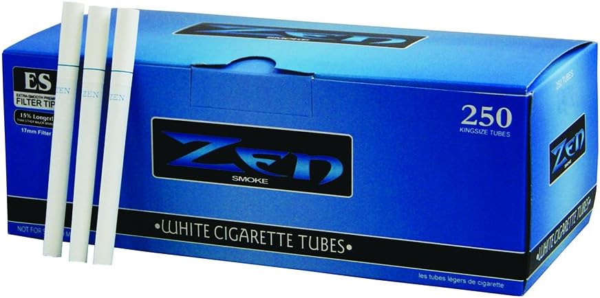 Five Zen White (Light/Blue) King Size tubes 250ct Box (5)