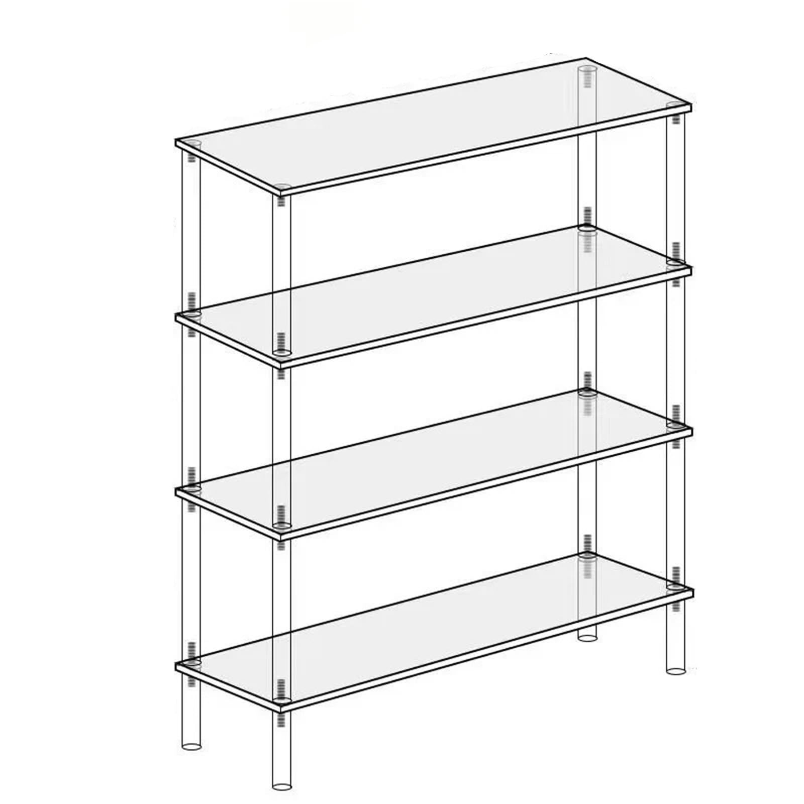 QuxetlRyz Perfume Organiser Display Risers 1-4 Tier Clear Trapezoidal Display Stand for Blind Box Toys,Car Model, Desktop Storage Shelf for Jewelry, Perfume(4-30x10-4.5cm)