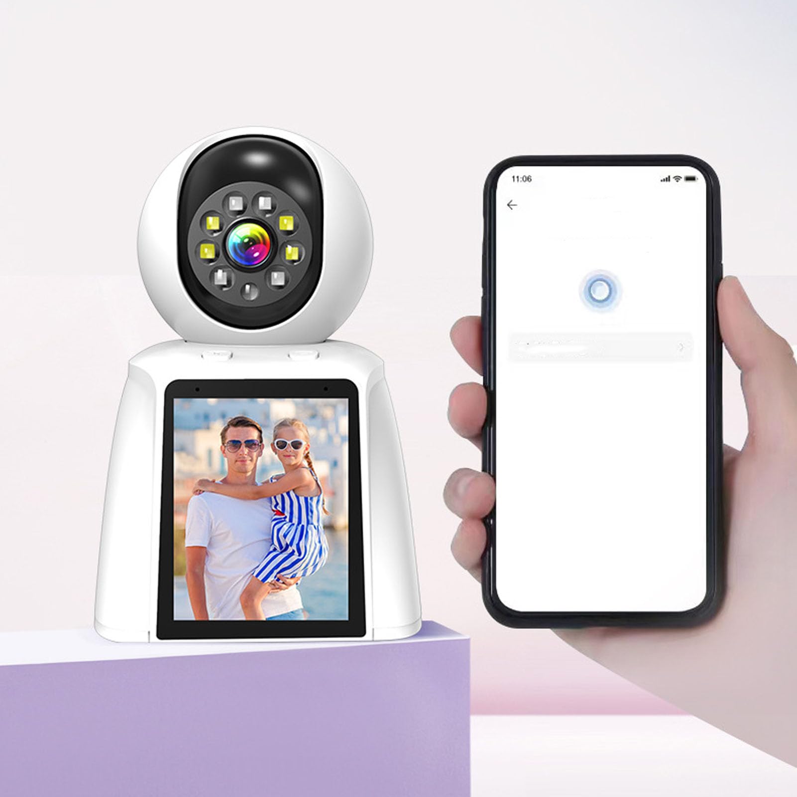 Kamera Wideo dla Dzieci 3 MP, Inteligentna Kamera Bezpieczeństwa 1080P z dwukierunkową rozmową, Wykrywaniem Ruchu Człowieka, Budzeniem Głosowym AI, Wyraźnym Widzeniem w Nocy,