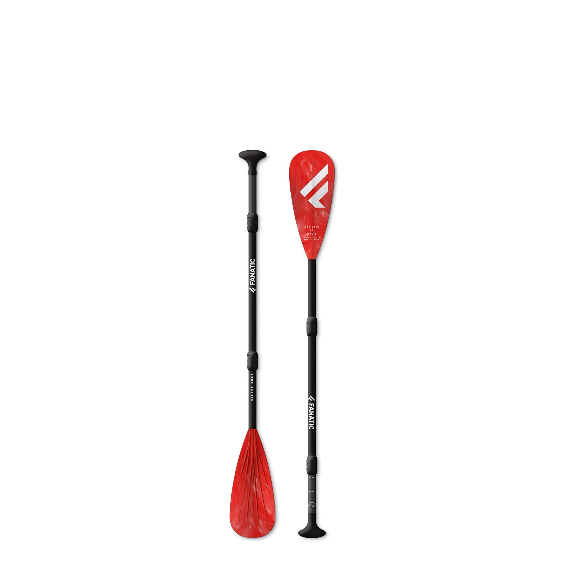 Fanatic Ripper Pure Adjustable 3-teiliges SUP Stand Up Paddle Boarding Paddle - 5-Zoll-ABS-Klinge - Länge - 130-160 cm