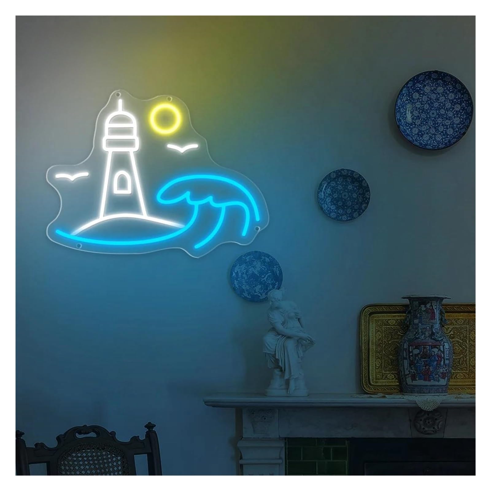 Decoración Lámparas Letrero De Neón Para Playa Luz Alimentada Por USB Para Centro Comercial Librería Estudio Fiesta Decoración De Pared De Salón 40cmx30.1cm