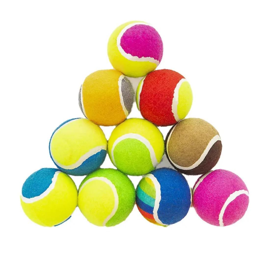 JAGMOOLYA Products Two Color Shade Cricket Tennis Ball Light Weight | Made of Rubber for Cricket Training | Tennis Training, (Multicolour, (Pack of 2)-picture-15