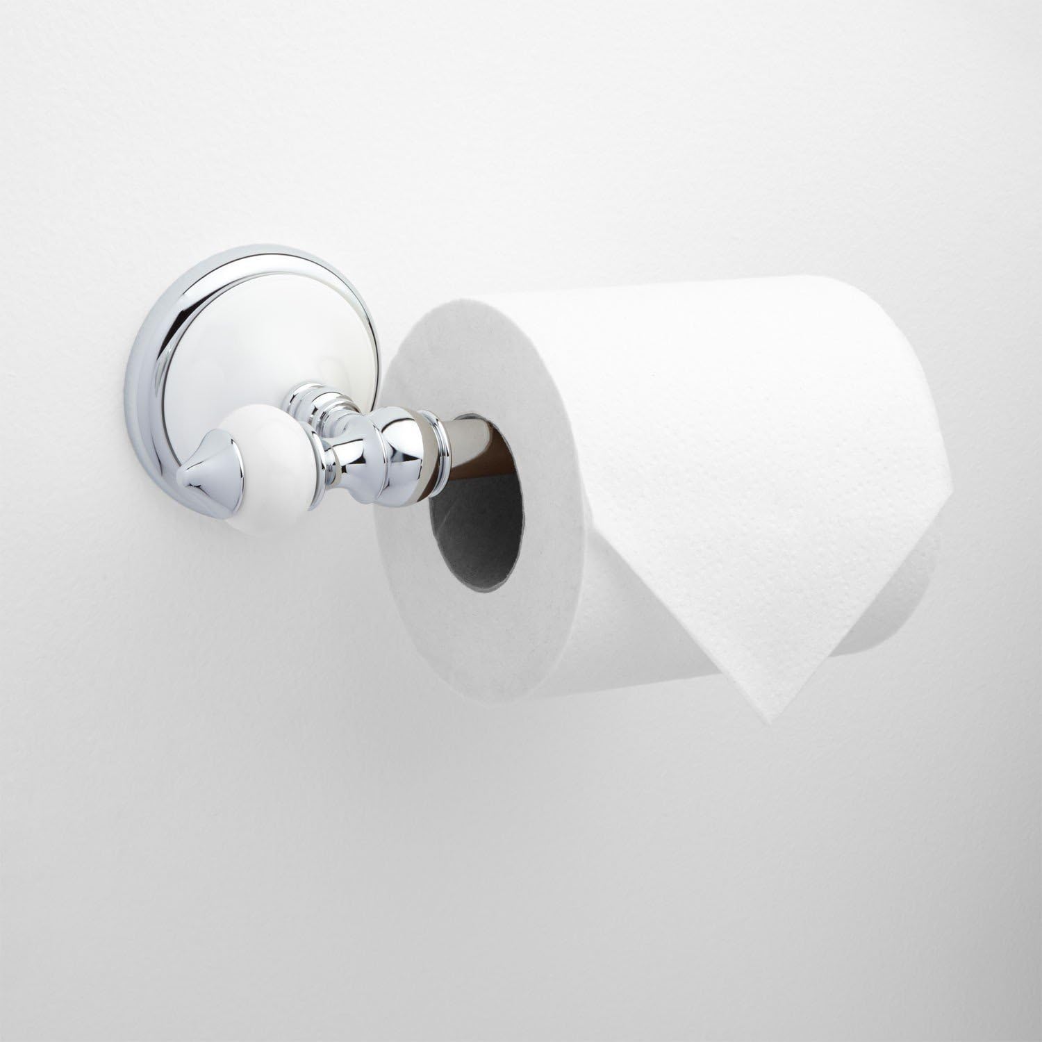 Naiture Wall Mount Toilet Single Roll Holder Paper Dispenser, Chrome Finish