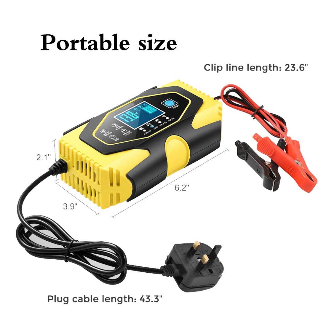 BUDDYGO Car Battery Charger, 12V/24V 6Amp Intelligent Automatic Battery