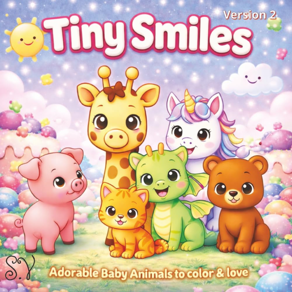 Tiny Smiles: Version 2- Adorable Baby Animals to color & love