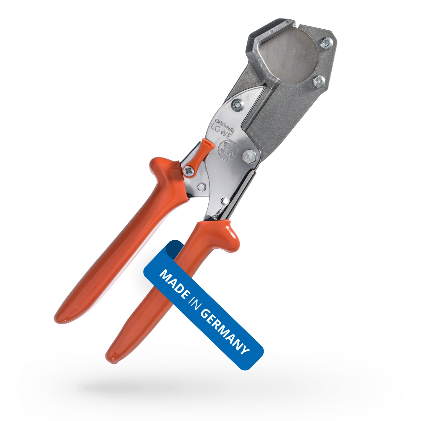 Original LÖWE 5.504 Profi Schlauchschere mit Dreiecksklinge f. Anwendungen in Industrie und Handwerk - scharfe und handliche Schere für exakten Schnitt an Rohren Schläuchen Kraftstoffleitungen, Metall