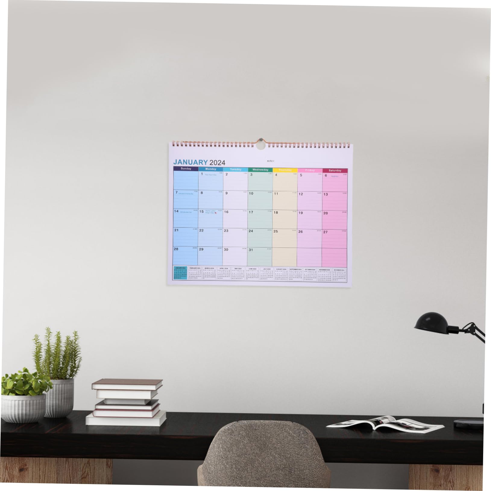 Lurrose 3stücke Monatlicher Wandkalender Englischer Tageskalender Für Schule Büro Und Zuhause Praktischer Terminplaner Stilvolles Design Für Organisation Und Planung