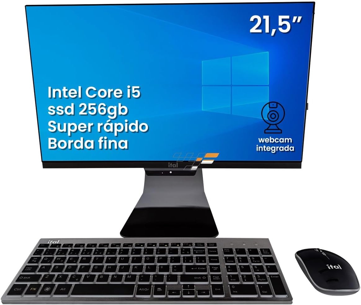 Computador All In One 8gb Ram Intel Core I5 Ssd 256GB 21.5 TELA Full Hd ...