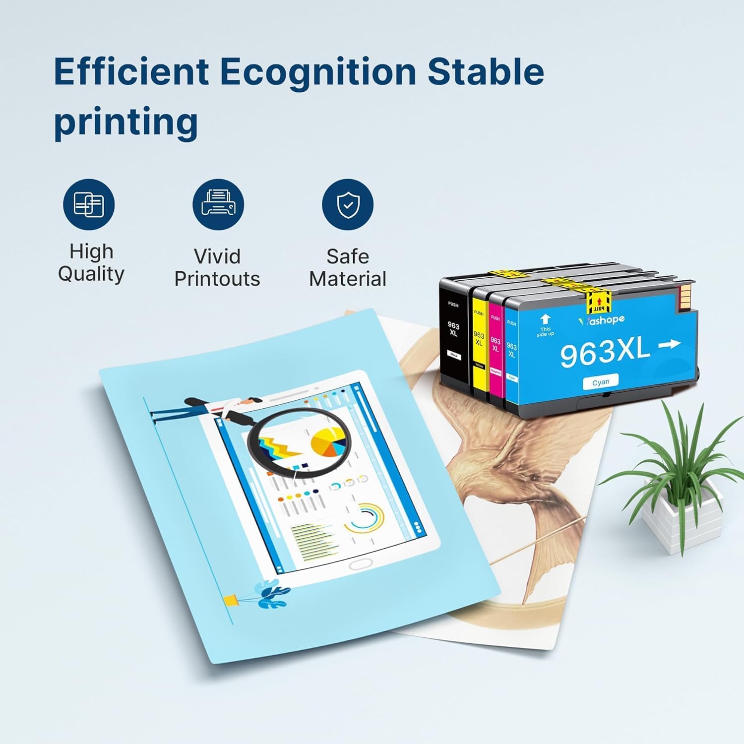 963XL Multipack Patronen Kompatibel für HP 963 963 XL Druckerpatronen für HP Officejet Pro 9010 9012 9013 9014 9015 9016 9018 9019 9020 9022 9023 9025 9026 (Schwarz Cyan Magenta Gelb, 4er-Pack) - 5