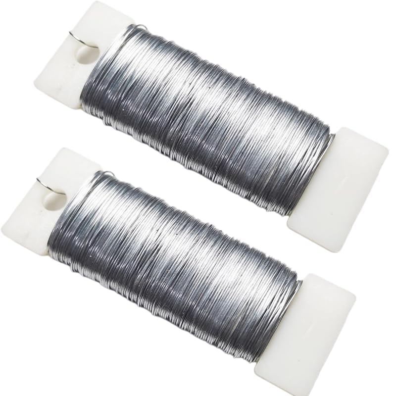 76Yards 26Gauge Silver Metal Floral Wire Flexible Paddle Florist Garden Wire for Flower Arrangement Crafts Christmas Wreaths Tree Garland.