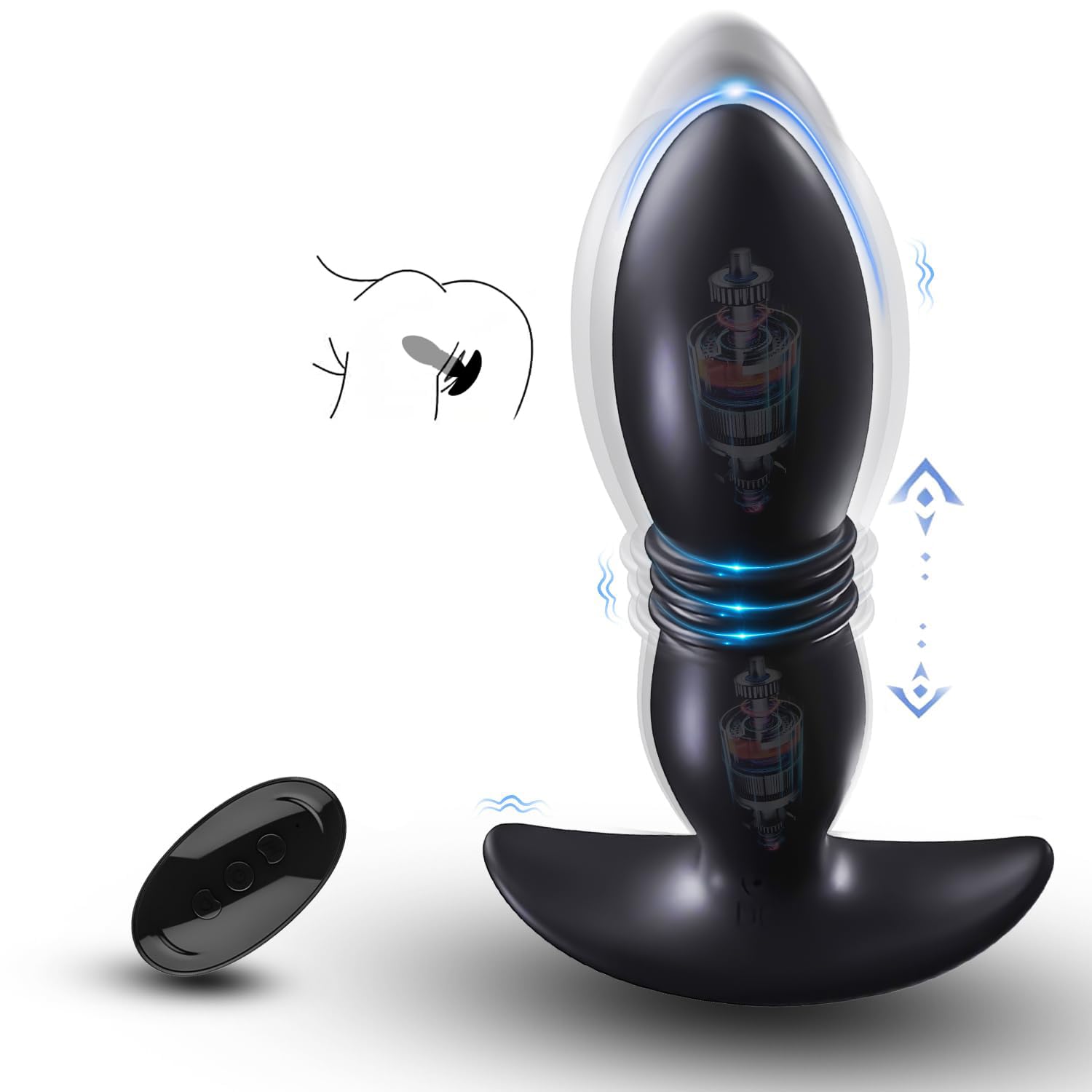 5.62 inches Special Silicone Massagers Kit with Water Resistant Play in Anywhere You Like (Black) for Man, Rechargeable Cordless Body Prostrate Massager with 9 Modes for Men Relax Massaging -sslt5