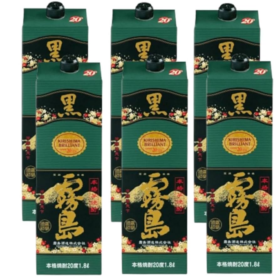 黒霧島　20度　1800ml　6本 Amazon.co.jp: 霧島酒造 黒霧島 20度 パック 1800ml ×1ケース(6
