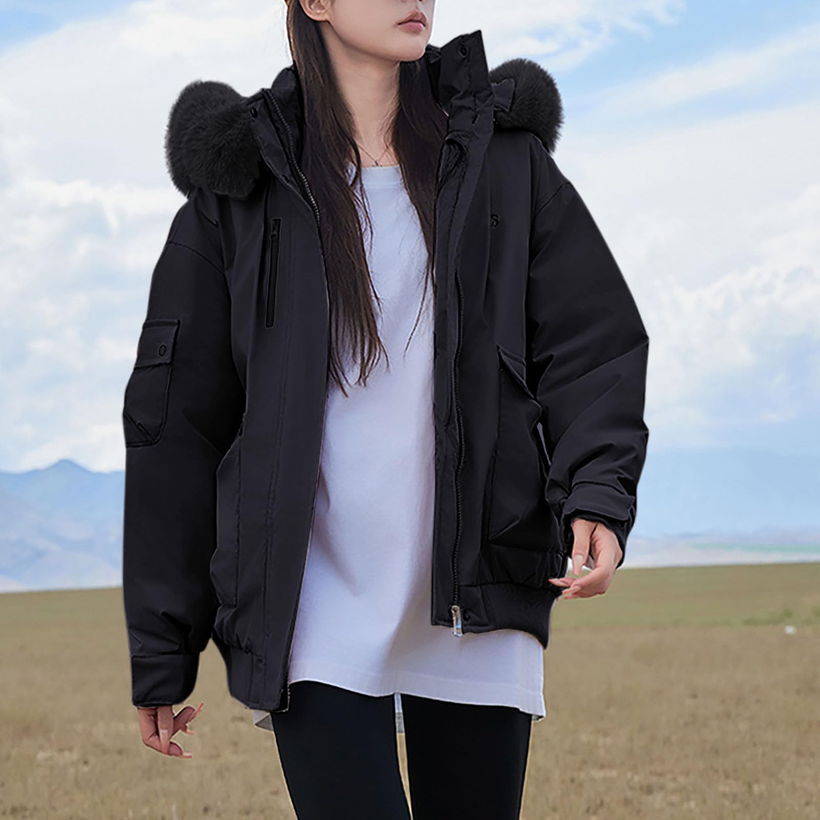 HAOLEI Piumino Trapuntato Da Donna Leggero Con Cerniera Cappotto Corto Imbottito Con Tasche Cappotto Piumini Ultraleggero Pesante Giubbotti Imbottiti Giubbini Giacca Imbottito Invernale