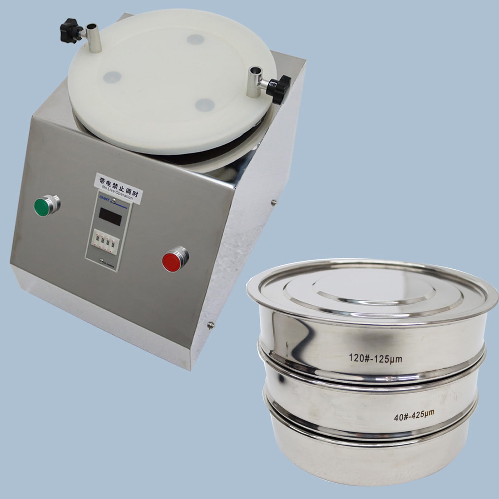 WYDDDARY Electric Powder Vibrating Sieve Stainless Steel Powder Vibrating Screen Sifter Machine ?7.87inch with 40 120 Mesh Screen 220V