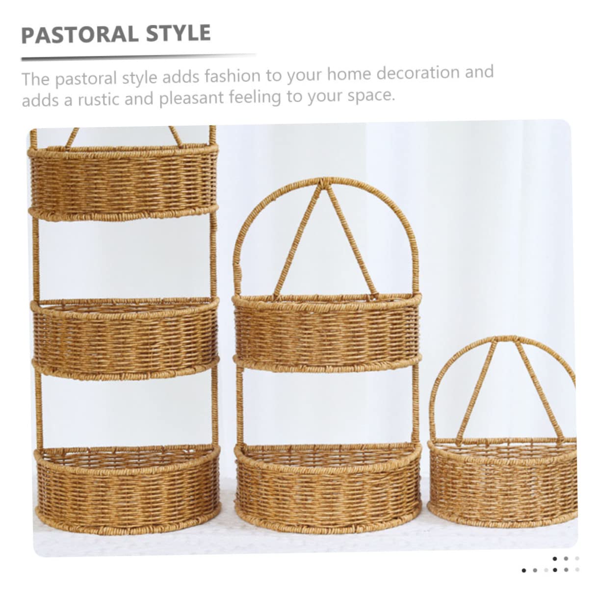 Produktbild von Aufbewahrungskorb Geflochten 3er Set,Weidenkorb Aus Polyrattan
