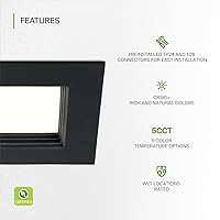 Vista 3 de ASD Iluminación LED empotrada cuadrada negra de 4 pulgadas de retrofit - 9W 709lm 2700/3000/3500/4000/5000K seleccionable regulable LED Downlight