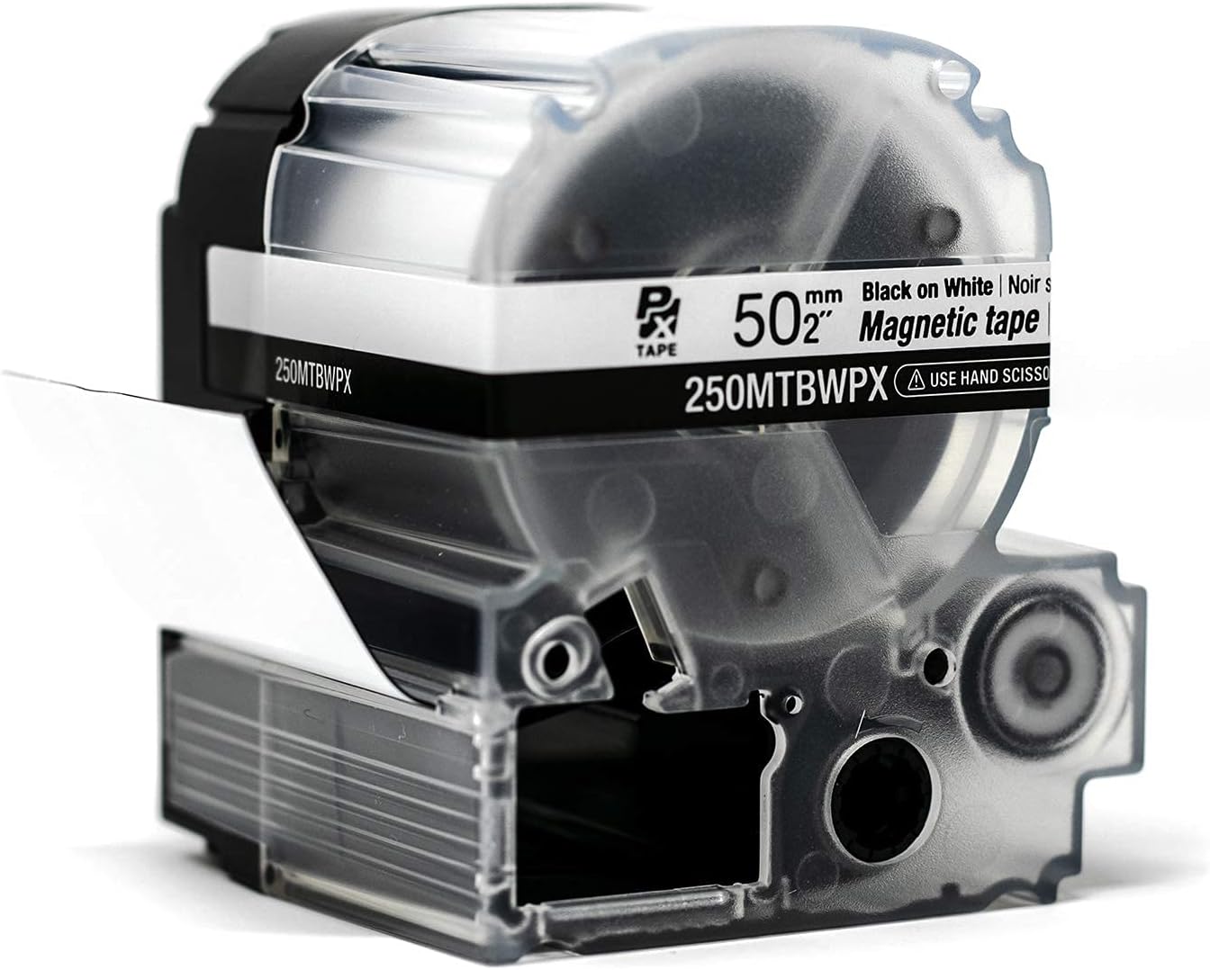Epson LABELWORKS 250MTBWPX Genuine Magnetic Label Tape Cartridge - Black on White Industrial Magnet Label Maker Tape - 2" (50MM) Wide, 4.9 ft