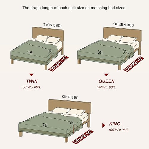 Miniatura 8 de Colcha tamaño King Juego de edredón gris y blanco con fundas a juego, colcha de diseño floral vintage, colcha de 3 piezas 100% algodón, ligera,