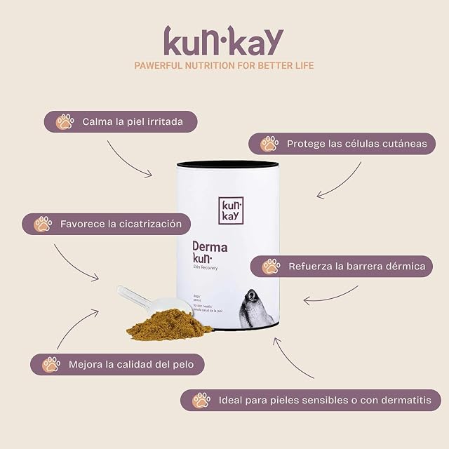 Foto 2 de 3 de Dermakun - Suplemento para Perros con Dermatitis o Caída de Pelo - 150g