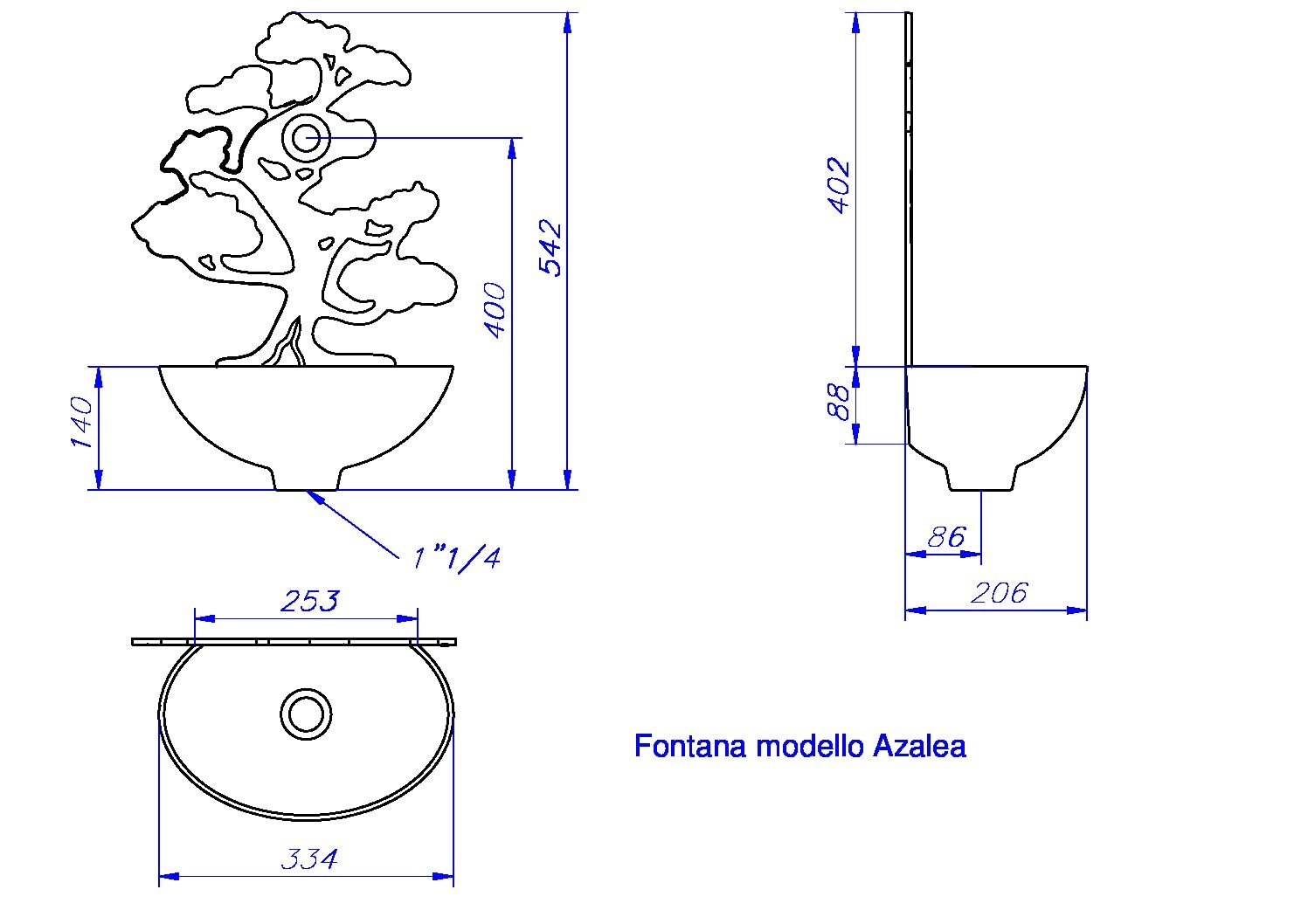 FONDERIA BONGIOVANNI Fontaine Murale modèle Azalea avec Robinet en Laiton Poli pour La Maison et Le Jardin