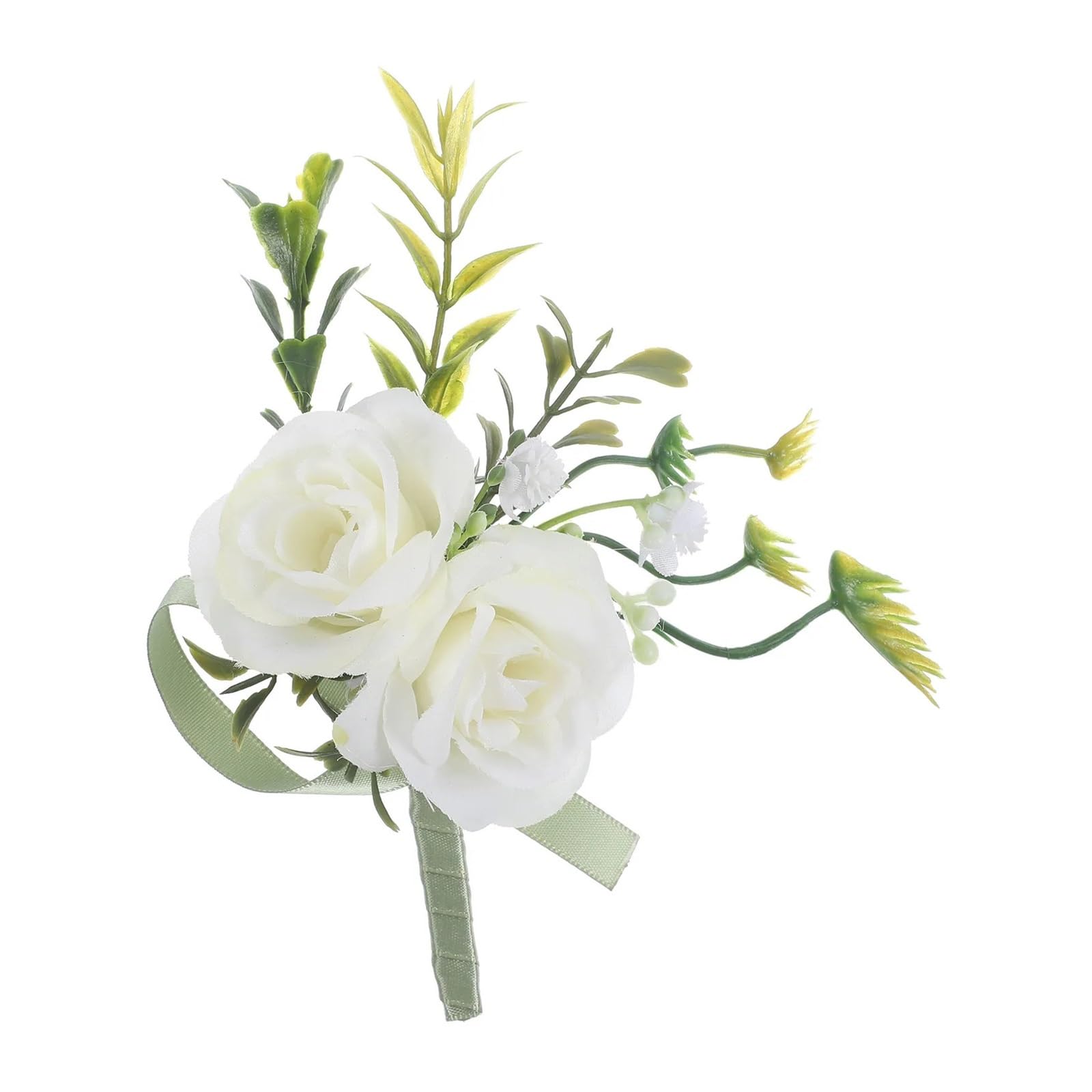 Hzomif Boho Artificial Flower Wedding Corsage 4pcs Wedding Corsage Set Simulation Flower Boutonniere For Groom Bride Bridesmaid Father Grandfather Artificial Floral Decor