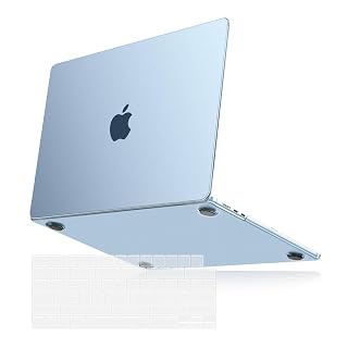 MOSISO Compatible with MacBook Air 13 inch Case M5 M4 M3 M2 2026-2022 A3449 A3240 A3113 A2681,2 in 1 Kit Finish Hard Shell for MacBook Air 13.6 inch Case, Anti-Fingerprints&Ultra-Thin, Sky Blue - Amazon product rated Grade A