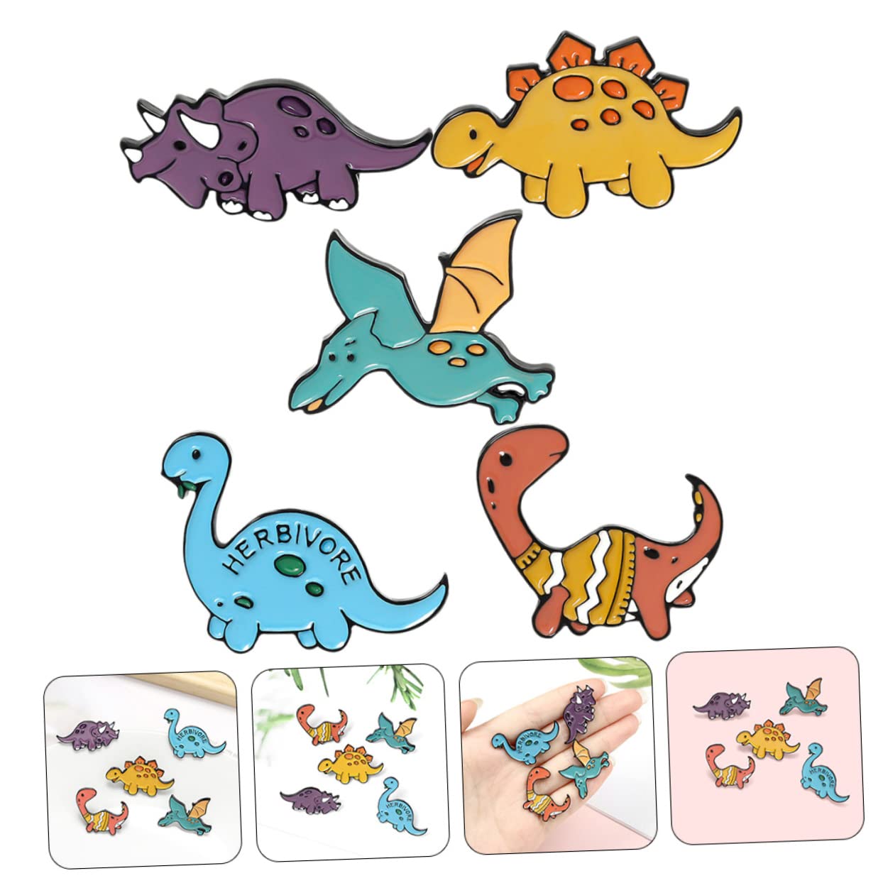 GALPADA 10 Stück Kleine Dinosaurier-Brosche Inspirierende Revers-Tier-Brosche Emaille-Revers Cartoon-Rucksäcke Emaille-Anstecknadel Damen-Rucksack- Kostümschmuck
