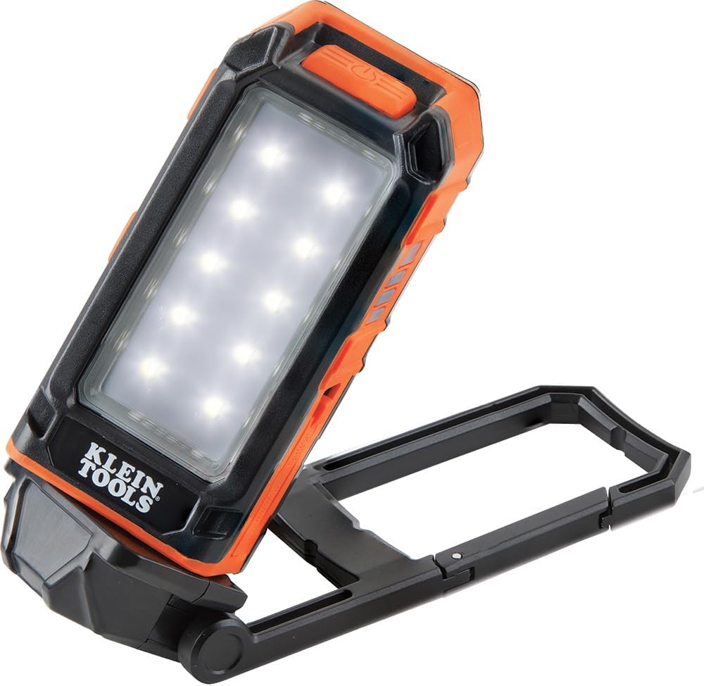 Klein Tools 56403 LED Light, Rechargeable Flashlight / Worklight with Kicksta...