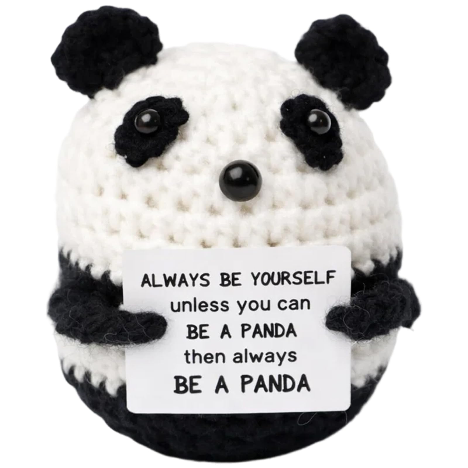 Wvbzf Panda Gifts, Positive Affirmation Panda gift, Crochet Panda Plush, Handmade Yarn Animal, Soft Stuffed Animal, Collectible Decor
