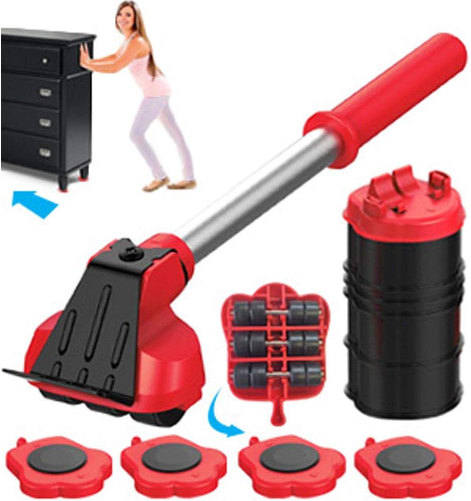 Heavy Duty Furniture Lifter with 4 Sliders for Easy and Safe Moving, Appliance Roller Suitable for Sofas, Couches and Refrigerators, Adjustable Height Load Capacity 660lbs Per Wheel Mega Mover