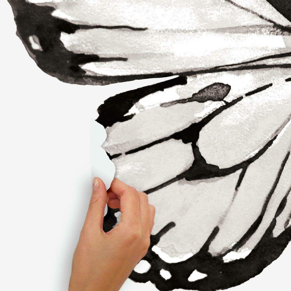 ROOMMATES Sticker géant Papillon en aquarelles repositionnable, Vinyle, 1 Feuille de 92,71 cm x 58,74 cm
