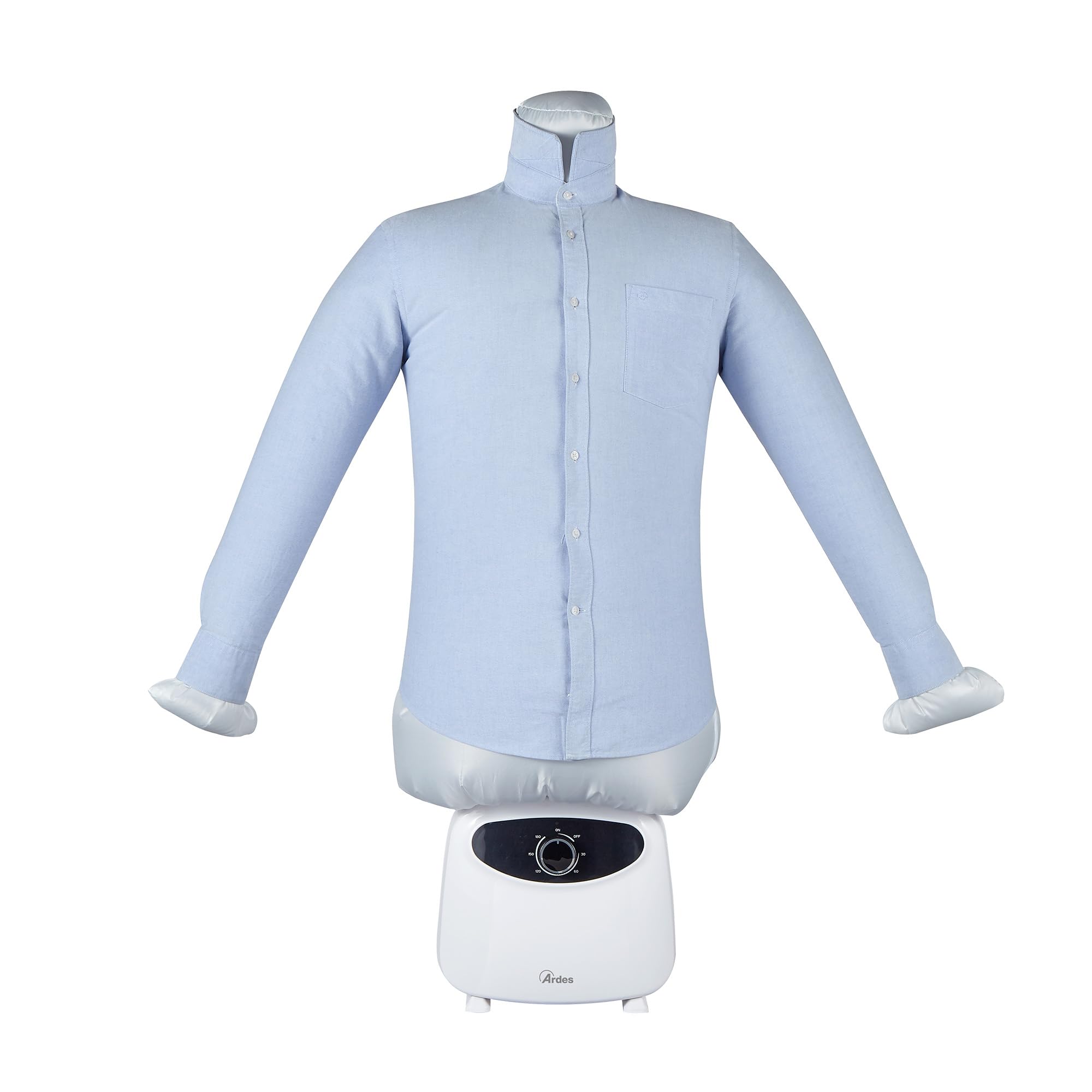 Ardes ARMST01M Stira Camicie Automatico BLOWY M Manichino Asciugatura e Stiratura Magliette, Camicette, Ferro da Stiro Verticale 2 in 1 Asciuga Senza Pieghe con 4 Clip Peso
