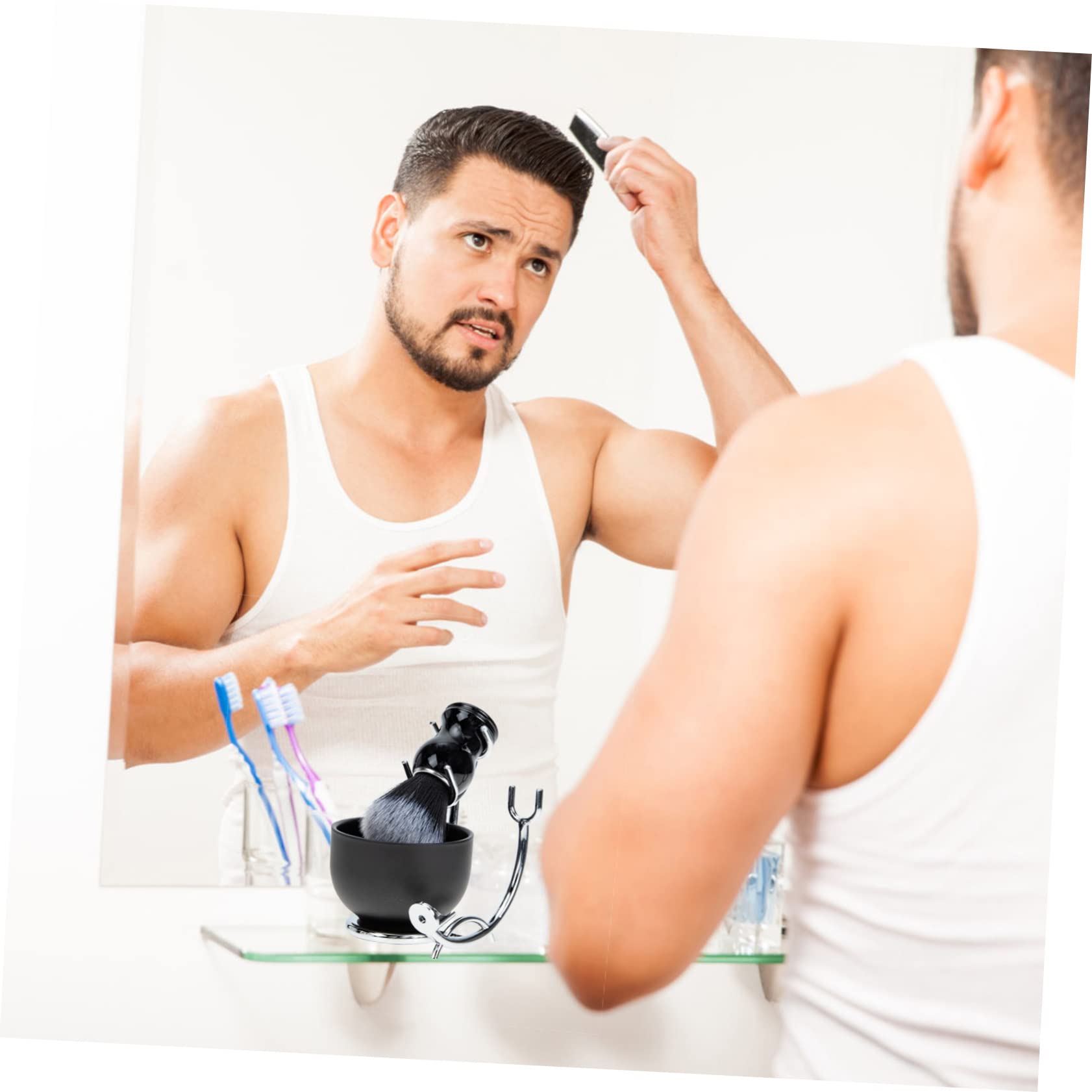 OUNONA Barba Uomo Completo Pennello Da Barba Per Uso Professionale e Domestico