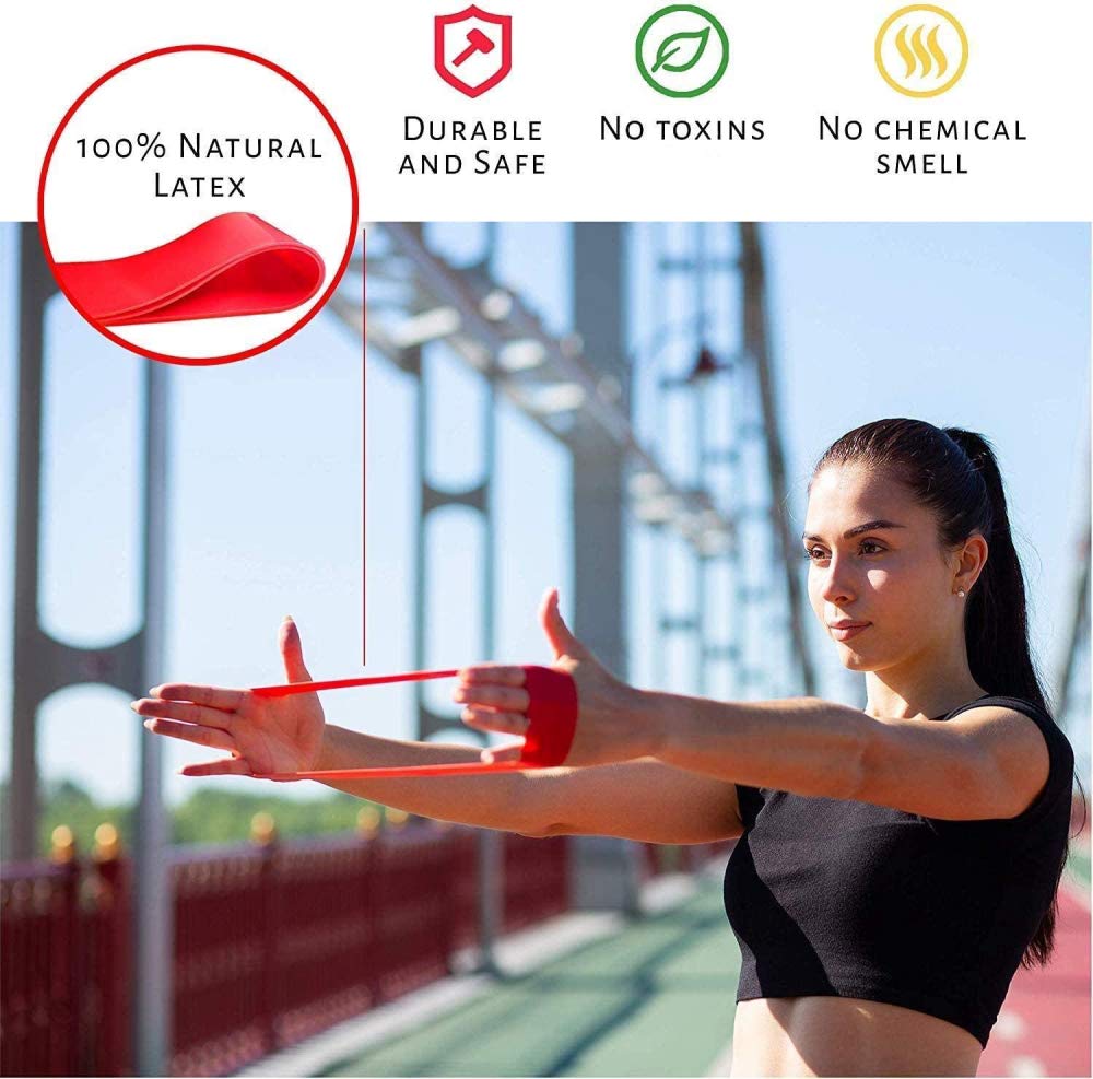 RajoNN 5er-Set Widerstandsbänder, Widerstands-Fitness-Übungsbänder mit 5 verschiedenen Widerstandsstufen. Tragetasche inklusive