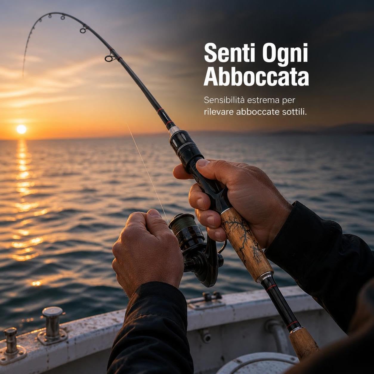 Canna da Pesca per Esche MH Hard | Impugnatura in legno, Canna da Lurecasting, Sessioni di pesca costiera, Per Pescatori Avventurosi