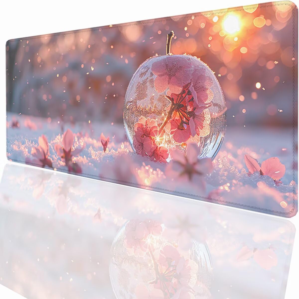Tappetino per Mouse Gaming XXL 1200x600x3mm – Ufficio Mousepad Grande – Migliora la Velocità e la Precisione Tenuta Stabile Sottomano per Ufficio e Casa Accessori Scrivania – Nevicare Fiore LMDT11028