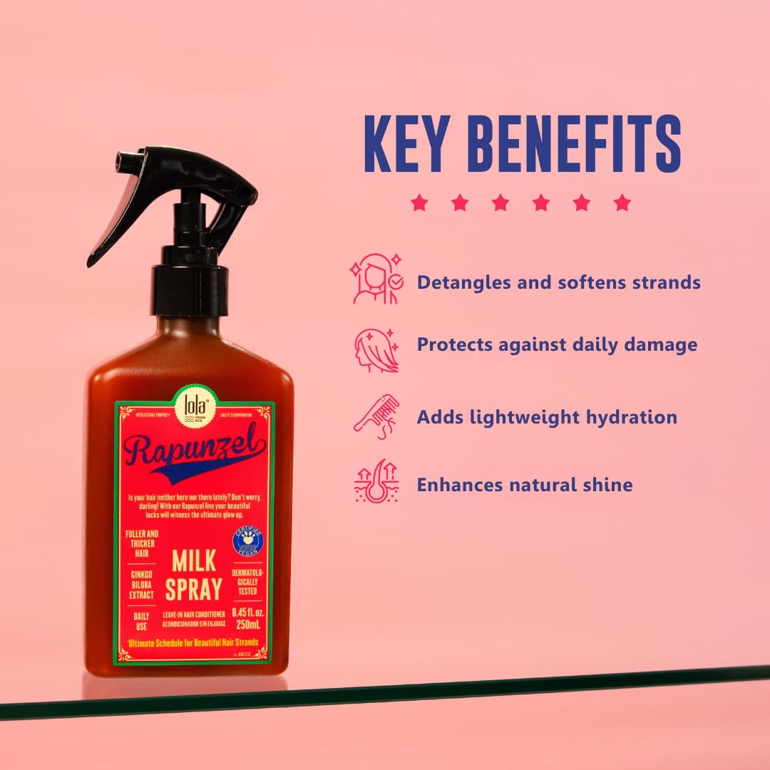 Rapunzel Milk Leave-in Spray 250ml , Lola Cosmetics em promoção! Veja a oferta e mais achadinhos de Natural, Vegano & Clean Beauty 4 Hoje é o melhor dia para comprar Rapunzel Milk Leave-in Spray 250ml , Lola Cosmetics com aquele preço maroto! Promoção! Aproveite a oferta! 4