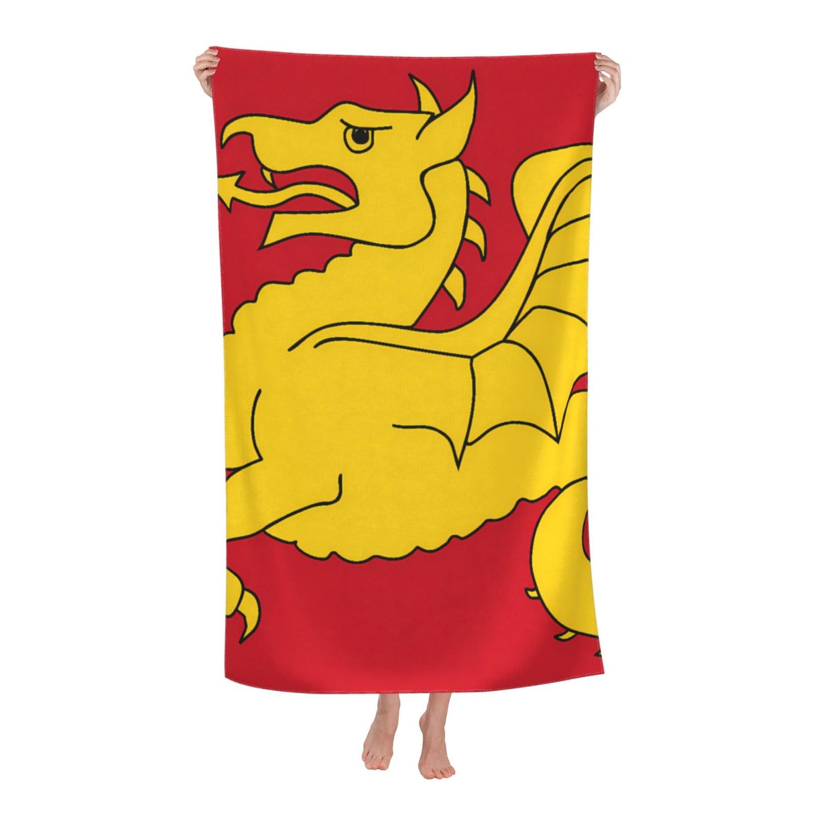 LSRCPD Beach Towel Kingdom of The West Saxons Wessex Flag Dragon Microfiber Beach Towels Blanket Oversized Tropical Big Extra Large XL Pool Towels Quick Dry Sandproof for Women Girls Kids