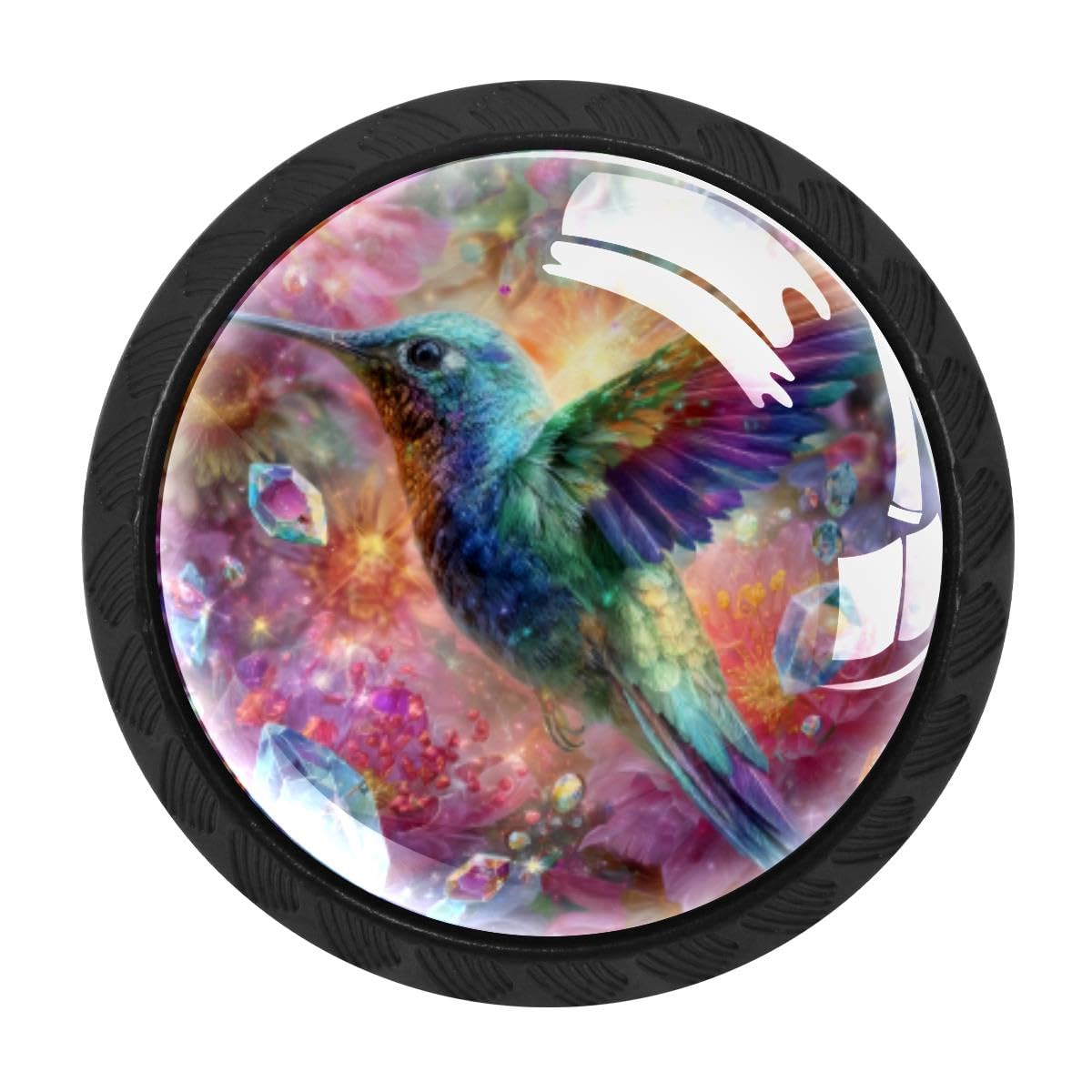 HEOEH 4 PCS Kitchen Cabinet Knobs, Hummingbird Drawer Knobs Dresser Handles