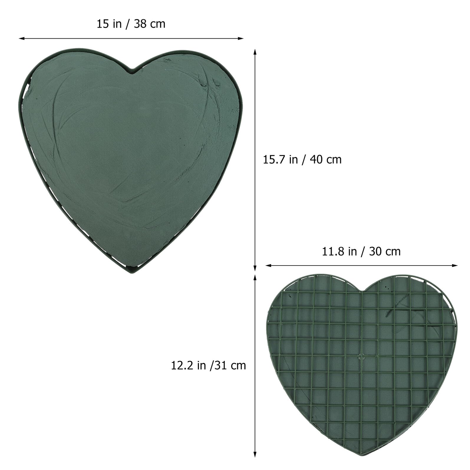 Healeved 2 Stück Saugnapf Steckschaum Herzform für Hochzeitsdeko Am Auto Kunststoff und Schwamm Material Einfache Handhabung und Kreative Blumendekoration für Geburtstage oder Hochzeiten