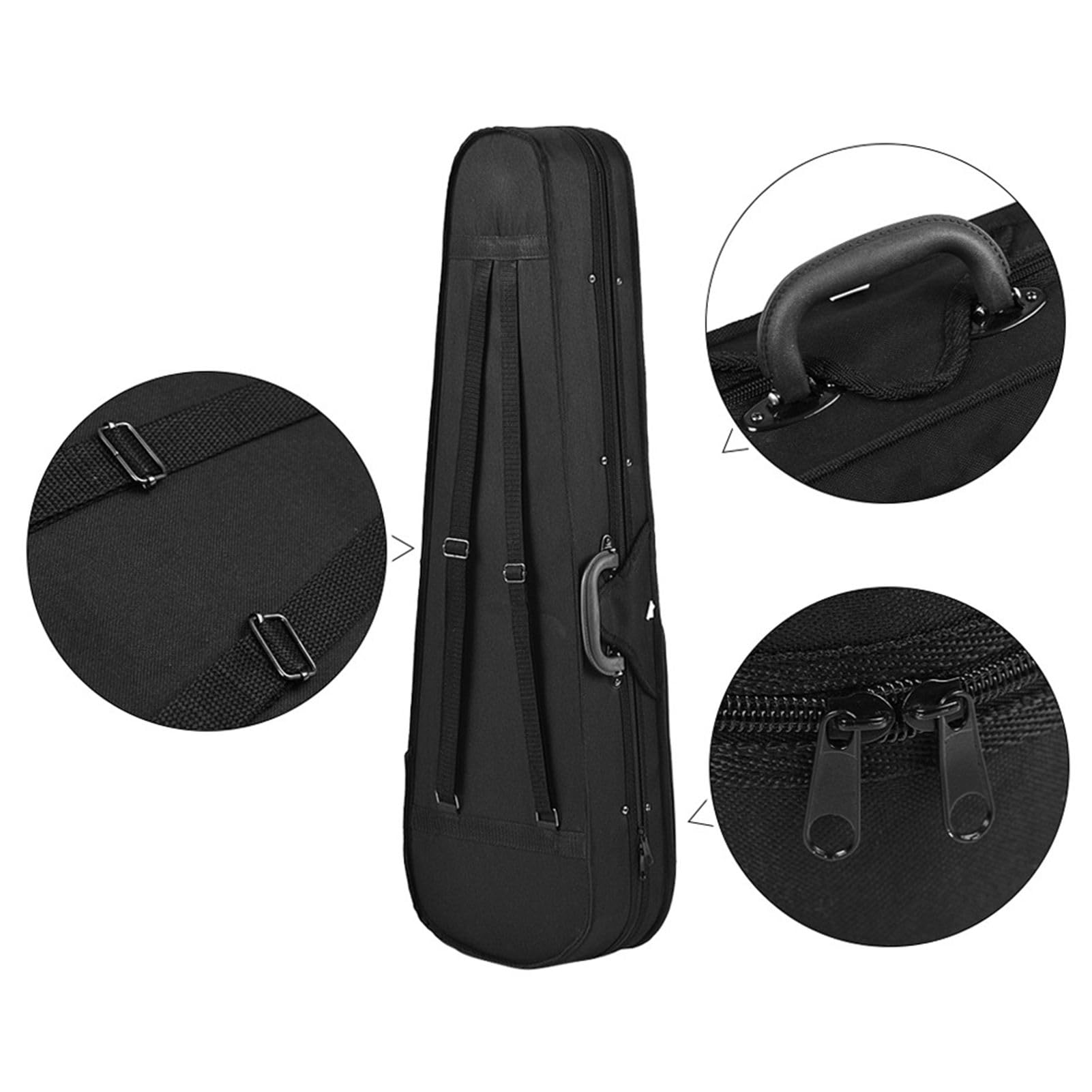 Violin Case 4/4 Full Size Hard Shell Nylon Oblong with Shoulder Straps Solid Handle (Beige)