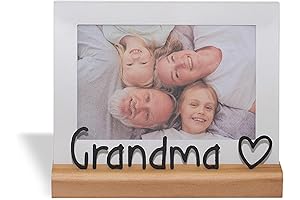 GEGUTON Picture Frames Grandma, Engraved Family Picture Frame 4x6, Vintage Wooden Photo Frame for Tabletop