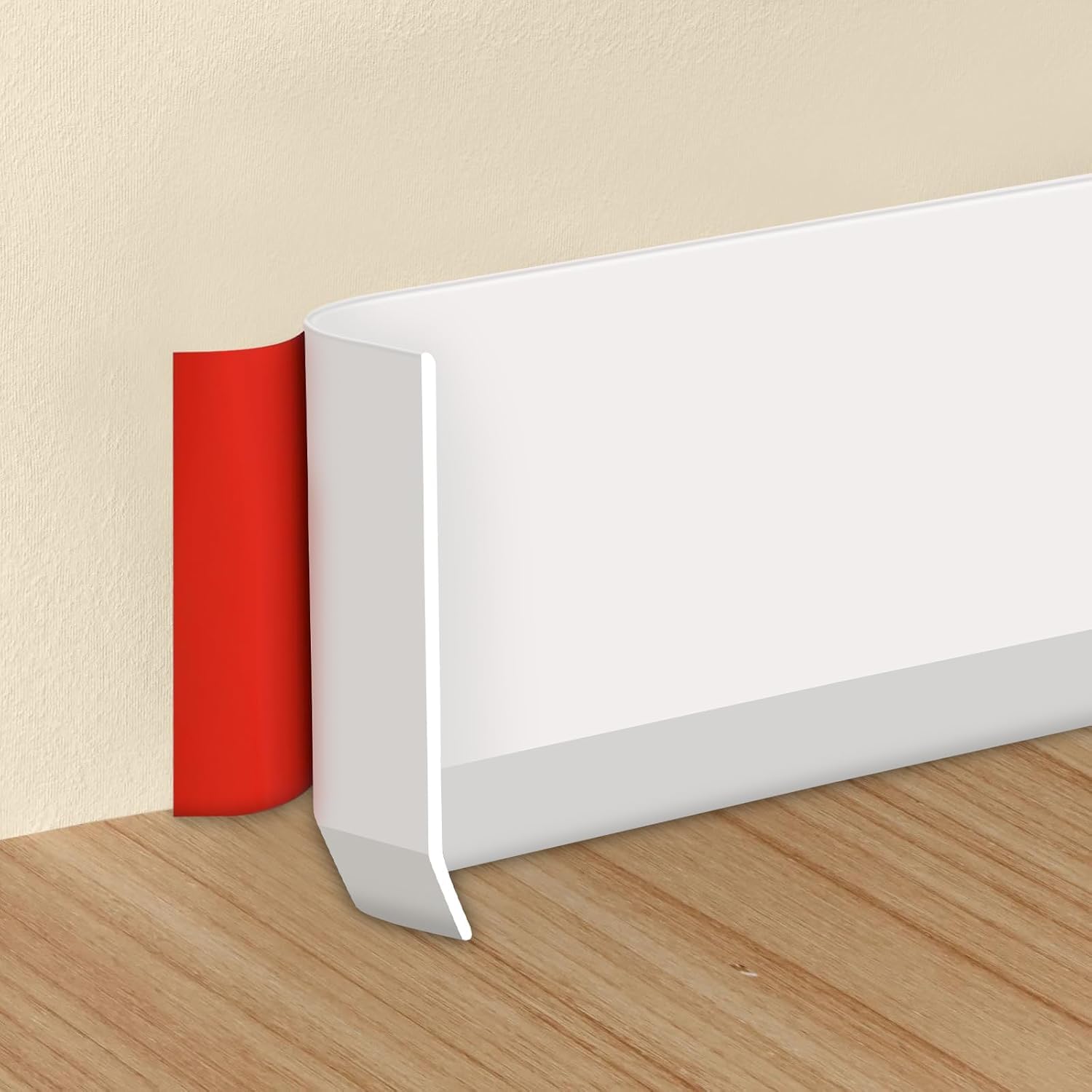 Storystore Flexible Skirting Board Trim 5cm x 6m Vinyl Self Adhesive Skirting Board Cover Peel and Stick Baseboard Trim for Floor Wall Kitchen and Bathroom (White)