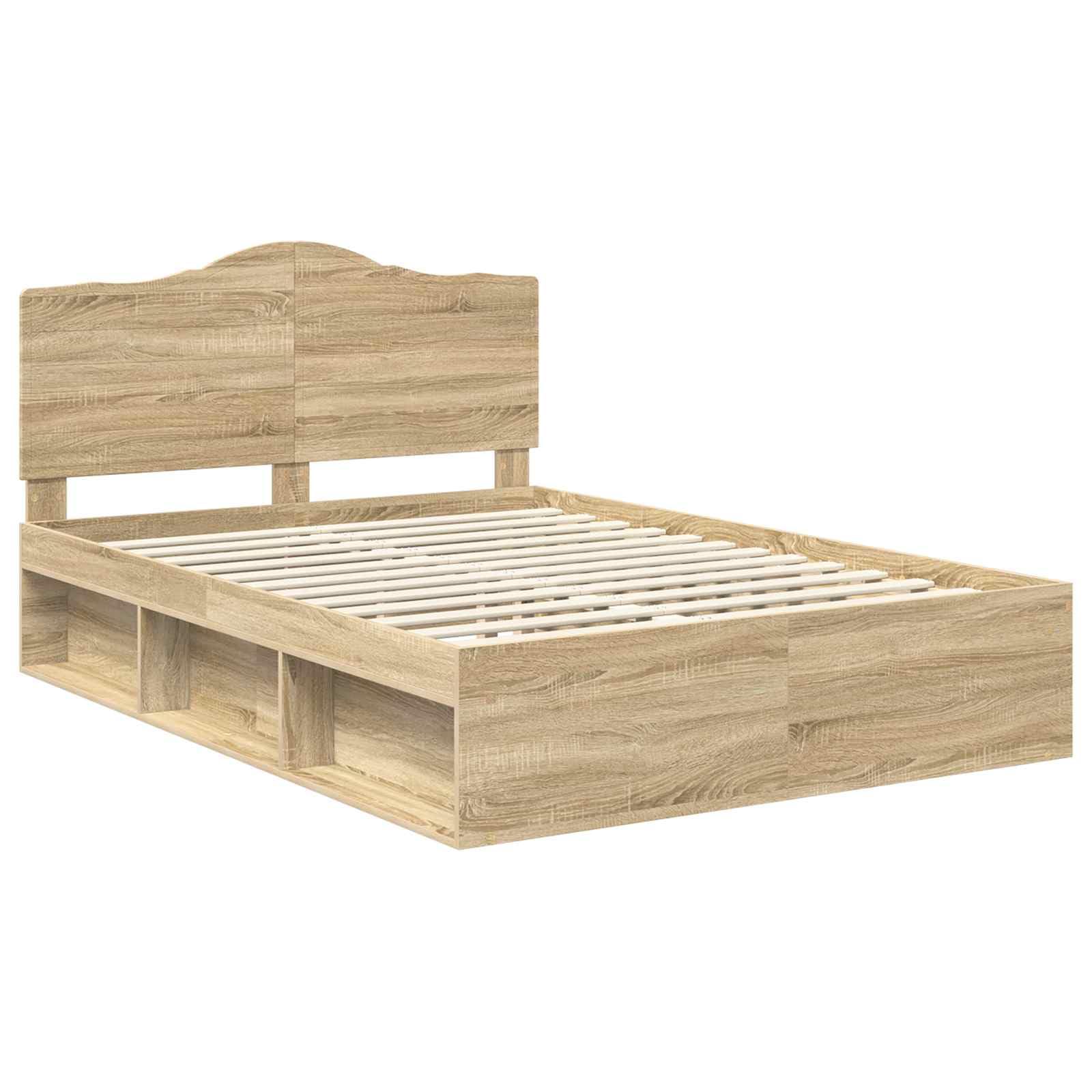 vidaXL Estructura de Cama con cabecera Roble Sonoma 150 x 200 cm