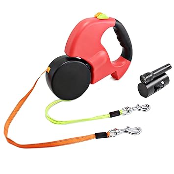 Pet Supplies Automatic Retractable One Tow Two Double Head Traction Leash Dog Walking Leash